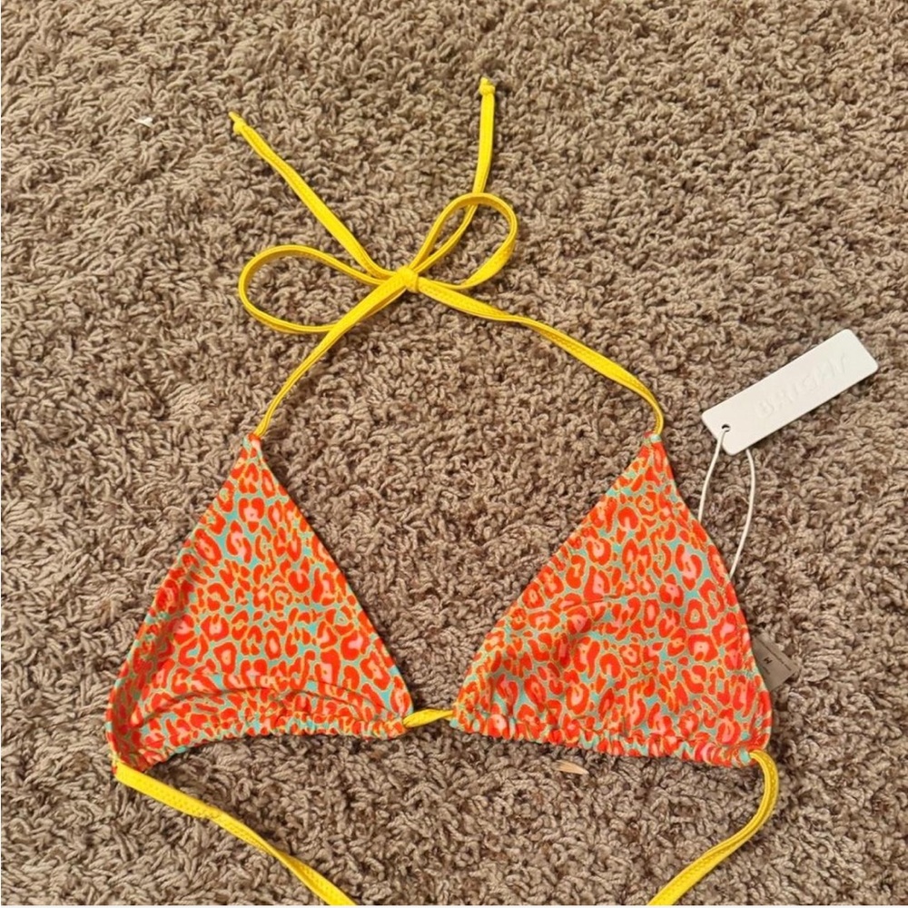 tropic leopard bright swimwear triangle top